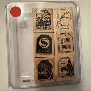 Stampin' Up! 2006 Two Terrific Tags Stamp. Set of 6 Stamps.